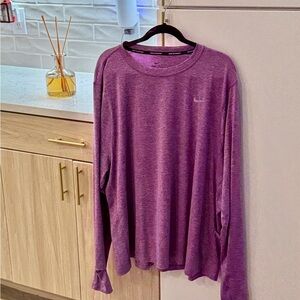 Nike Women Dri-FIT Heathered Purple Top